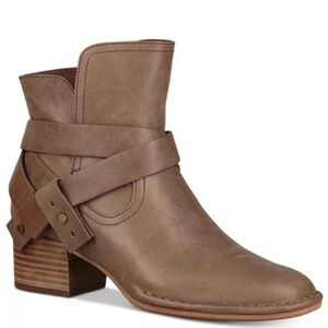 Ugg Elysian Boots Leather Ankle Boot Pirate Boho Indie Tan Brown Size 5